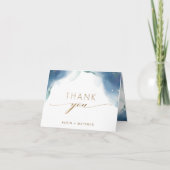 Foto binnen, hemelse Waterverf bruiloft gevouwen Bedankkaart (Voorkant)