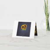 FOTO binnen ruige zonnebloemen dank je wel bruilof Bedankkaart (Achterkant)