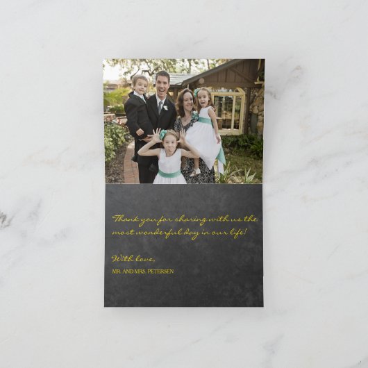 Foto binnen rustieke zonnebloemen dank u bruiloft bedankkaart (Binnen)