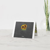 Foto binnen rustieke zonnebloemen dank u bruiloft bedankkaart (Achterkant)