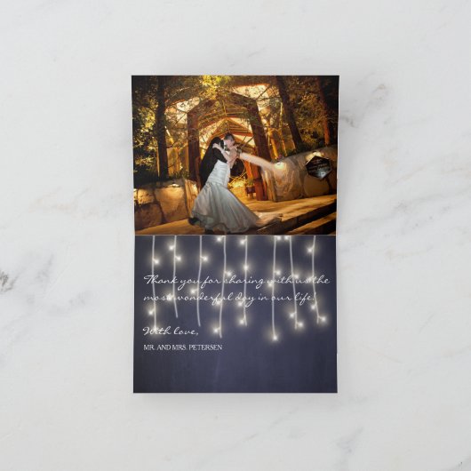 FOTO binnen rustieke zonnebloemen dank u bruiloft Bedankkaart (Binnen)