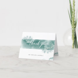 Foto binnen, Silver Sage Waterverf gevouwen Bedankkaart