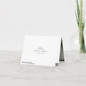 Foto binnen, Silver Sage Waterverf gevouwen Bedankkaart (Achterkant)