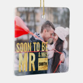 Foto binnenkort Mr en Mrs Gepersonaliseerd. Keramisch Ornament (Rechts)