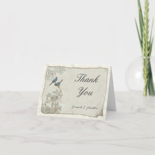 Foto binnenste Tortelduifjes Parchment Damask Bedankkaart