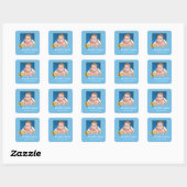 Foto: Birth Annoucement Cute Baby Chick Vierkante Sticker (Vel)