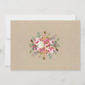 Foto: Birth Announcement Baby Girl Stats Burlap Aankondiging (Achterkant)