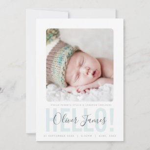 FOTO BIRTH ANNOUNCEMENT hallo bleke blauwe baby Aankondiging