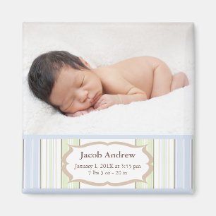 Foto: Birth Announding Magnets - Baby Boy Magneet