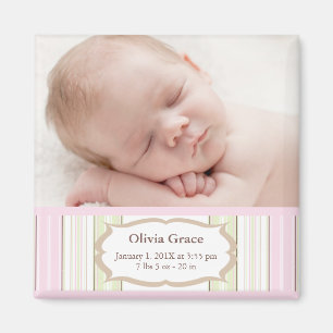 Foto: Birth Announding Magnets - Baby Girl Magneet