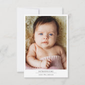 Foto: Birth Stats New Baby Bedankkaart (Voorkant)