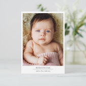 Foto: Birth Stats New Baby Bedankkaart (Staand voorkant)