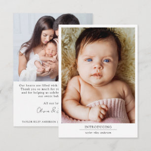 Foto: Birth Stats New Baby Bedankkaart