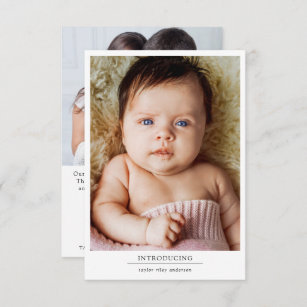 Foto: Birth Stats New Baby Bedankkaart