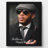 Foto Birthday Black Trim Easel Personaliseren Fotoplaat (Voorkant)