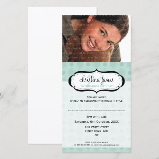 FOTO BIRTHDAY-INVITATIES : heerlijk 3 (Voorkant / Achterkant)