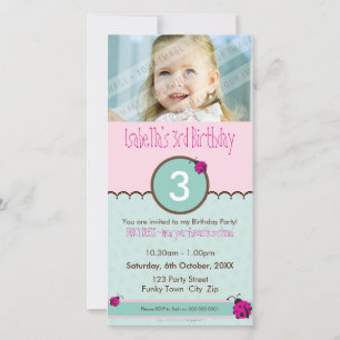 FOTO BIRTHDAY-INVITATIES : ladybird 2P