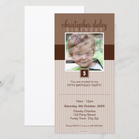 FOTO BIRTHDAY-INVITATIES : prachtig vierkant 7 (Voorkant / Achterkant)