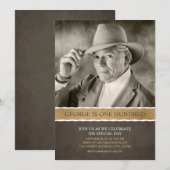 Foto Birthday Invitations 100th Party Afbeelding Kaart (Voorkant / Achterkant)