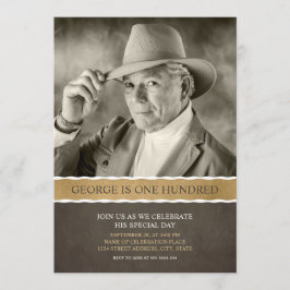 Foto Birthday Invitations 100th Party Afbeelding Kaart