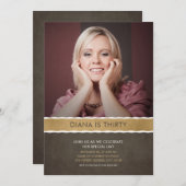 Foto: Birthday Invitations 30th Party Afbeelding Kaart (Voorkant / Achterkant)