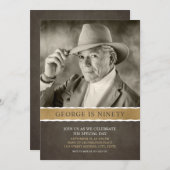 Foto Birthday Invitations 90th Party Afbeelding Kaart (Voorkant / Achterkant)