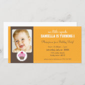 FOTO BIRTHDAY PARTIJ INVITE : cupcake 2L (Voorkant / Achterkant)