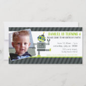 FOTO BIRTHDAY PARTIJ INVITE : robot danst 1L (Voorkant)