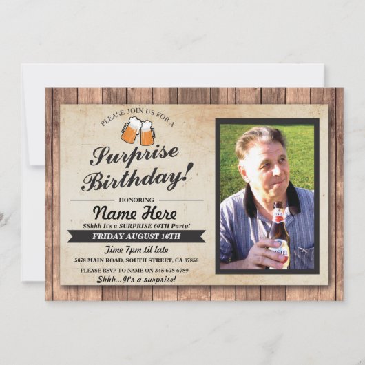 Foto: Birthday Party Cheers Beers Invite Kaart (Voorkant)