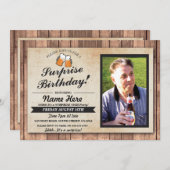 Foto: Birthday Party Cheers Beers Invite Kaart (Voorkant / Achterkant)