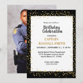 Foto: Birthday Party Gold Stars Kaart (Voorkant / Achterkant)