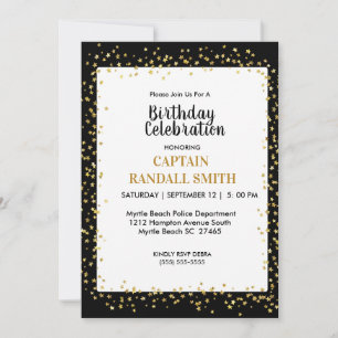 Foto: Birthday Party Gold Stars Kaart