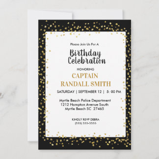 Foto: Birthday Party Gold Stars Kaart