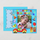 Foto: Birthday Party Invitation Kaart (Voorkant / Achterkant)