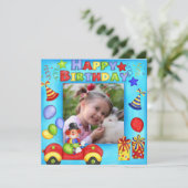 Foto: Birthday Party Invitation Kaart (Staand voorkant)