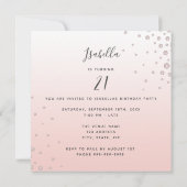 Foto: Birthday party roos gold diamonds glazen Kaart (Achterkant)