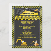 Foto: Birthday Party Tools and Digger Kaart (Achterkant)