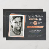 Foto: Birthday Roos Gold Chalk Invitations Kaart (Voorkant / Achterkant)