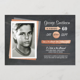 Foto: Birthday Roos Gold Chalk Invitations Kaart