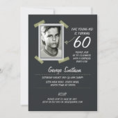 Foto Birthday  Style Chalk Invitation Kaart (Voorkant)