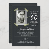 Foto Birthday  Style Chalk Invitation Kaart (Voorkant / Achterkant)