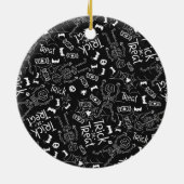 Foto: Black and White Baby's First Halloween Keramisch Ornament (Achterkant)