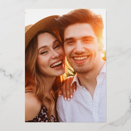 Foto: Black Blush Floral Wedding Gold Foil Folie Uitnodiging (Achterkant)