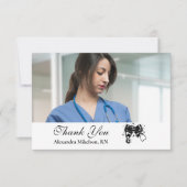 Foto Black Bow Nursing School Afstuderen Bedankkaart (Voorkant)