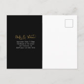 Foto: Black Gold Script Birthday Uitnodiging Briefkaart (Achterkant)