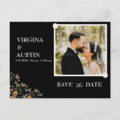 Foto Black Save the Date Briefkaart (Voorkant)