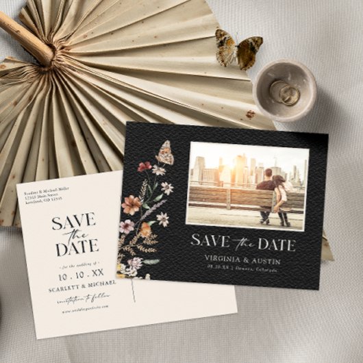 Foto Black Save the Date Briefkaart