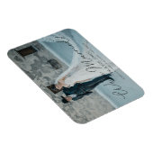 Foto & Black Typography Wedding Announding Magneet (Rechterzijde)