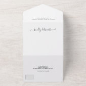 Foto: Black white initialen script bruiloft All In One Uitnodiging (Buitenkant)