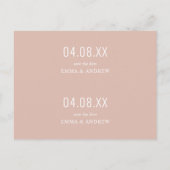 Foto Bladwijzer Blush Save the Date Invitation Uitnodiging Briefkaart (Achterkant)